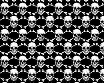 Halloween Spirit GLOW in DARK - Skull Black van Benartex Fabrics