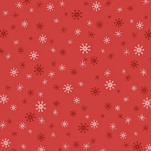 Wheeling Winter Wonderland - Schneeflocke Rot von P & B Textiles Stoff