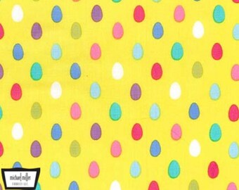 Tejido con puntos de huevo en amarillo de Michael Miller