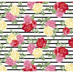Poly Spandex Knit Prints - Rose Stripe JERSEY KNIT from David Textiles Fabrics