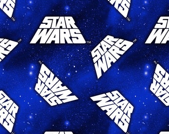 Star Wars FLEECE - Retro Logo Blue from Camelot Fabrics