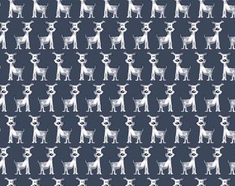 Poochie McGruff Bones Cotton Flannel from 3 Wishes Fabric Priced per 12 Yard.
