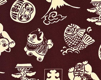 Lucky Charm - No 10 CANVAS Lucky Cat 3B from Kokka Fabric