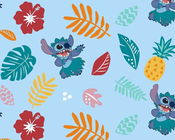 Disney Stitch Character Hawaiian Floral Print Kitchen Set, Blue