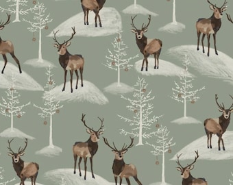 Christmas In The Country - Deer Sage from 3 Wishes Fabric