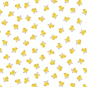 Reglas del corral - Chicks White de Kanvas Studio Fabric