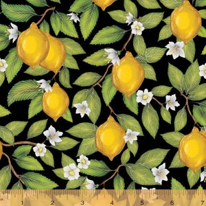 Just Fruit - Lemons Black by Catherine Rowe from Windham Fabrics