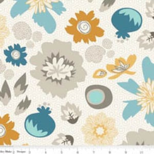 セール - Lost and Found 2 - Main Aqua Floral by My Mind’s Eye、Riley Blake より