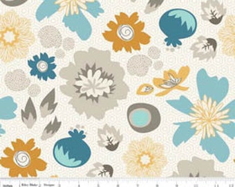 SALE - Lost and Found 2 - Main Aqua Floral van My Mind's Eye van Riley Blake