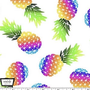 Let’s Go Tropical - Party Pineapples White from Michael Miller Fabrics