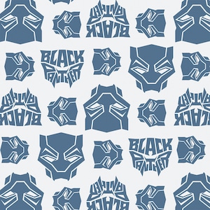 Black Panther FLANNEL - Mask Blue from Camelot Fabrics