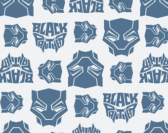 Black Panther FLANNEL - Mask Blue de Camelot Fabrics