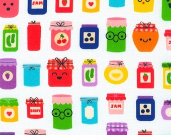 Farm to Table - Jam Bottles Bright White by Ann Kelle from Robert Kaufman Fabric