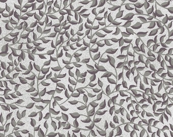 クラシックフローラル - トーナルリーフヴァイングレー、Fabriquilt Fabricより