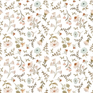 House and Home - Meagan Floral White by Michal Marko from Poppie Cotton Fabric