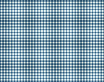 Franskt slott - Gingham-tyg himmelsblått av Need’l Love från Andover Fabrics