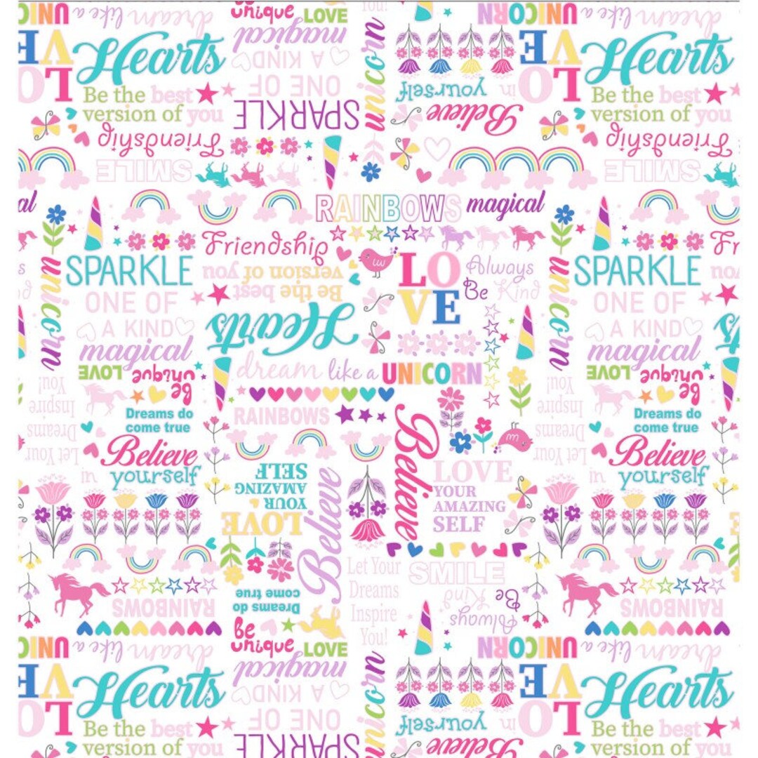 Unicorn Magic Pearlescent - Magical Words White by Kanvas Studio From ...