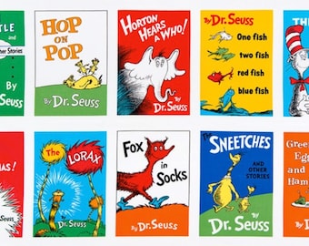 Celebrate Seuss - Books Adventure PANEL by Dr. Seuss from Robert Kaufman Fabric