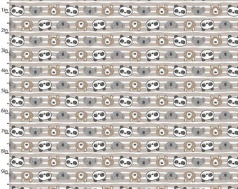 Cuddle Cubs FLANELLA - Cuddle Faces Tan di 3 Wishes Fabric