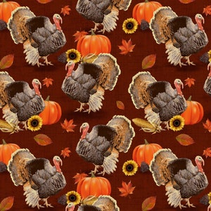Harvest - Turkey Town Burgundy from David Textiles Fabrics