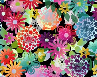 Neon Floral Elks Fabric