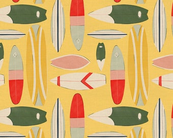 Beach Day - Surf Boards Yellow from Paintbrush Studio Fabrics