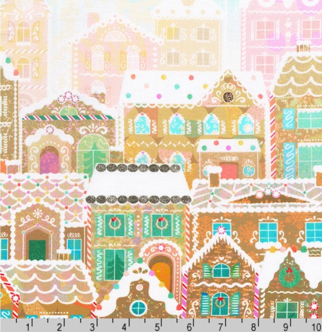 Tinsel Town Gingerbread Houses PANEL 24 Inches From Robert Etsy