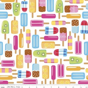Rainbowfruit - Popsicles Main White、Amber Kemp-Gerstel 作、Riley Blake Fabric より
