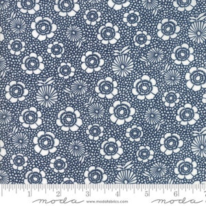 Oxford Prints - Flower Denim Dark Blue by Sweetwater from Moda Fabrics