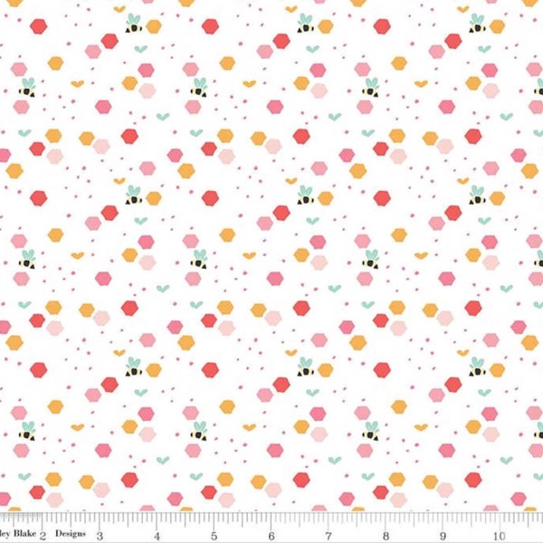 Strawberry Honey - Beehive White by Gracey Larson from Riley Blake Fabric