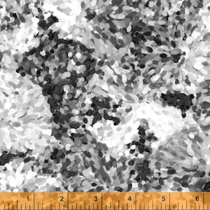 Impressionist Floral - Impressionist Night Black White Grey by Whistler Studios from Windham Fabrics