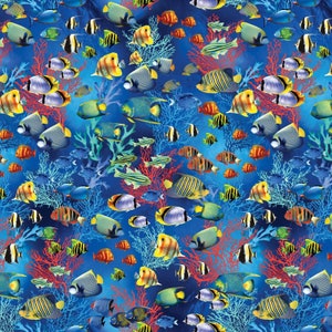 Oceana - Jewel of the Sea Fish Blue from Kanvas Studio Fabric