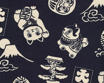 Lucky Charm - No 10 CANVAS Lucky Cat Canvas from Kokka Fabric