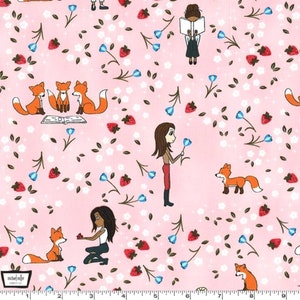 Curiosity - Reading Stories Love Pink from Michael Miller Fabric