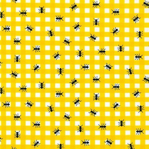 Farm To Table - Picnic Ants Gingham Yellow from Robert Kaufman Fabrics