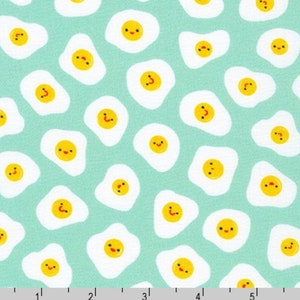 Farm to Table - Sunny Side Up Eggs Aloe by Ann Kelle from Robert Kaufman Fabric