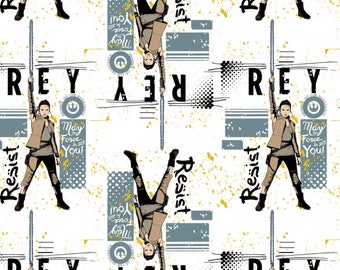 Star Wars The Last Jedi - Lead Rey White from Camelot Fabrics