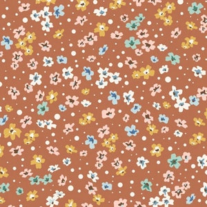Woodland Hideaway - Flower Patch Brownish Orange from P & B Textiles Fabric