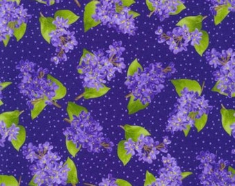 Flowerhouse FLANNEL - Floral Bunch Dot Lupine from Robert Kaufman Fabrics