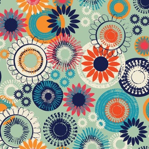 Totally Zing - Whirligig Floral Circles from Dandelion Fabric and Co.