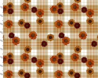 Harvest Campers - Plaid Floral Cream from 3 Wishes Fabric