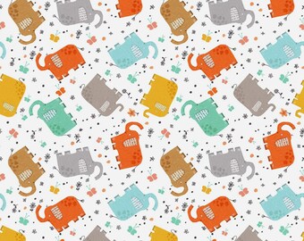Elephant Joy - Elephant Toss White from Contempo Fabric