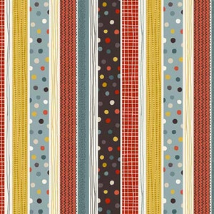 Windy Day - Patterned Stripes from Makower UK Fabric