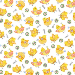 Parche de zanahoria - Chicks White de Studio E Fabrics