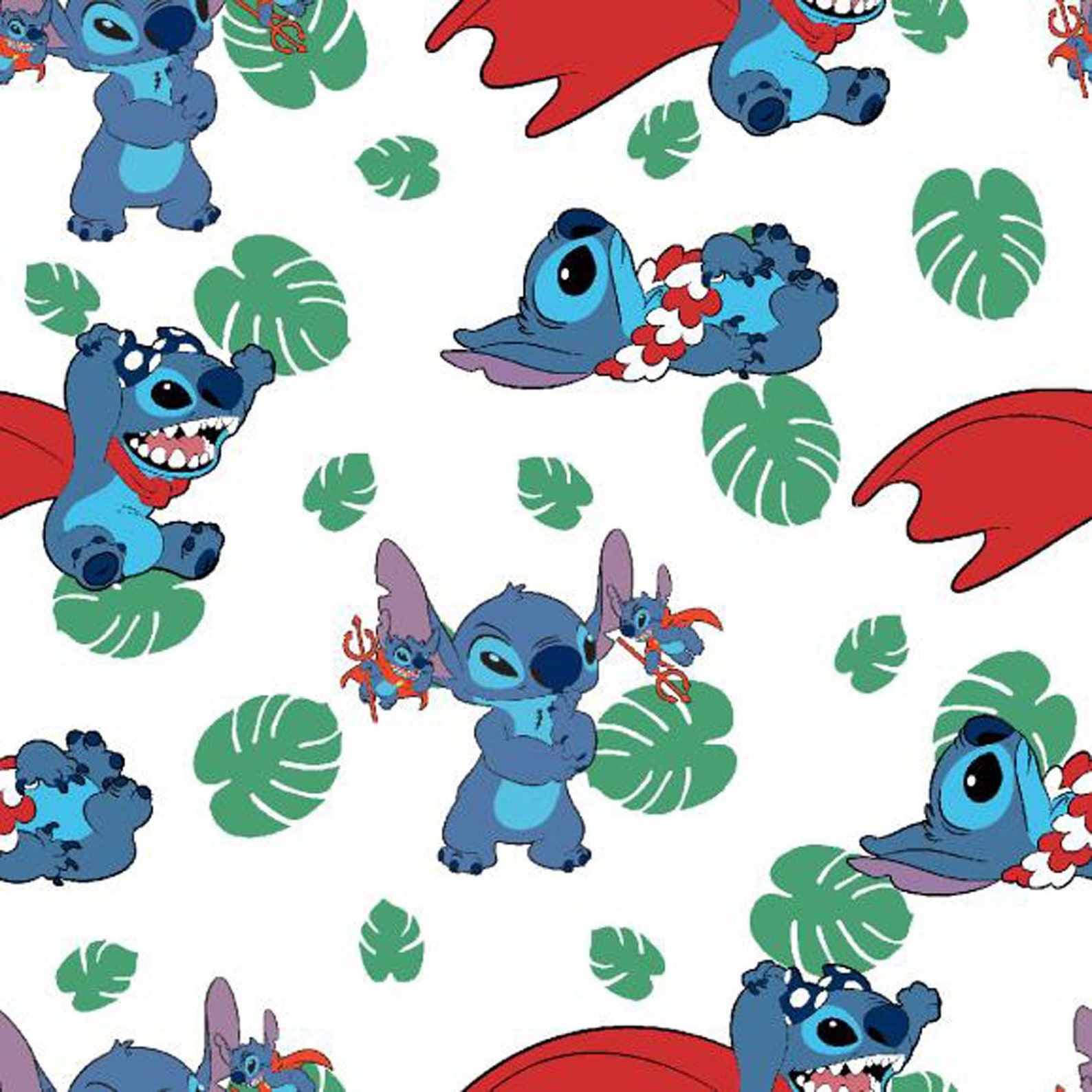 Spring Stitch Character Lilo and Stitch - Stitch Action White From Springs Creative Fabric - Etsy