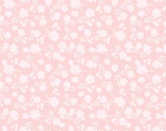 Caminos rurales - Tela floral en tonos rosa brumoso de Poppie Cotton