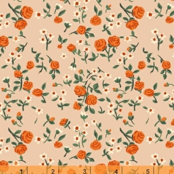Trixie - Floral Rose Peachy Pink by Heather Ross from Windham Fabrics