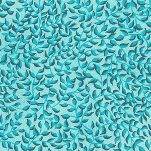 Classique Floral - Tonal Leaves Vine Aqua from Fabriquilt Fabric