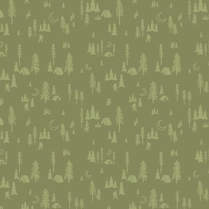 Bear Camp Trail - Night Camp Olive Green from Clothworks Fabric