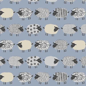 Nordic Mini - Sheep Blue from Cosmo Fabric